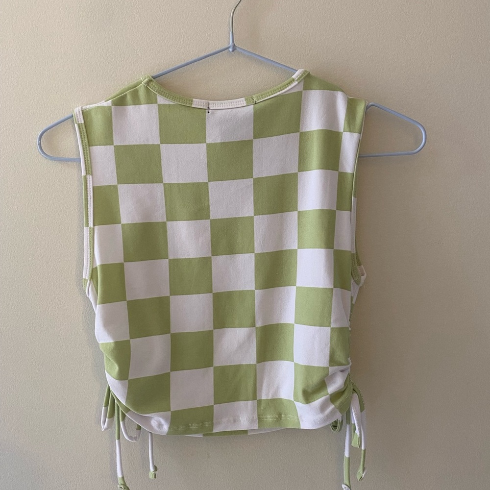 Streetwear Society Green Checkered Women's Top - Picture 2 of 3